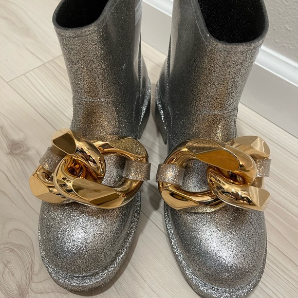 JW ANDERSON chain embellished silver rain boots size 41 - Picture 5 of 7